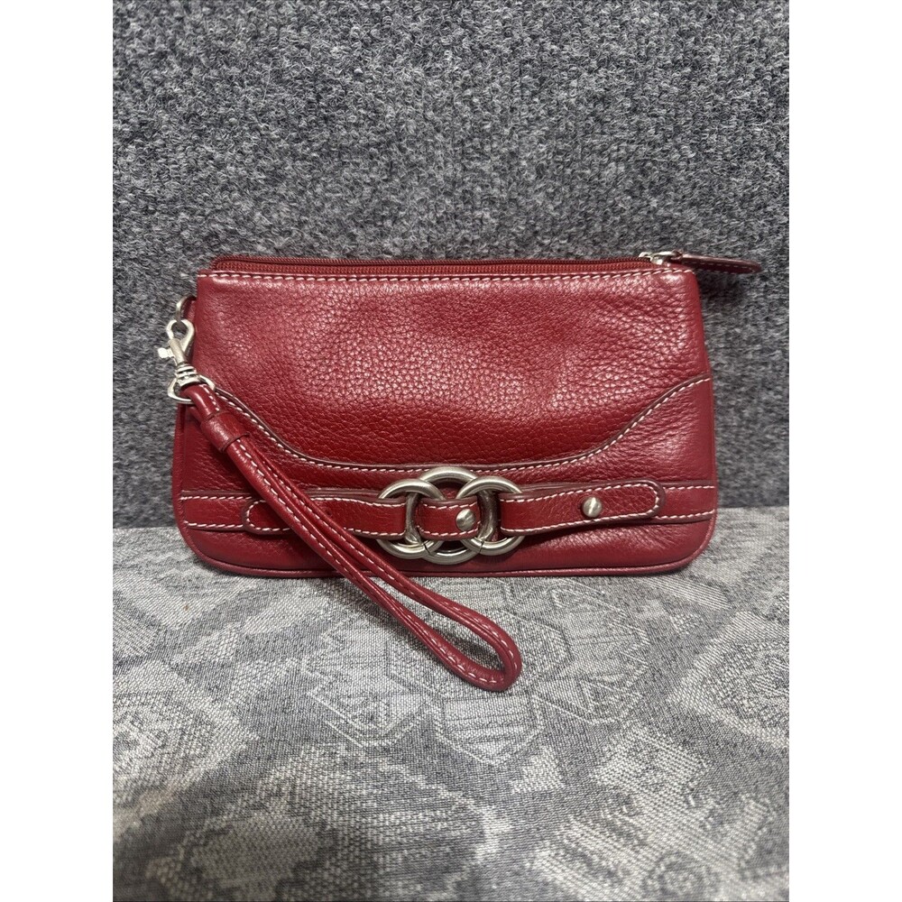 Wilsons Leather Red Women's Wristlet Wallet-8.25"x4.75"